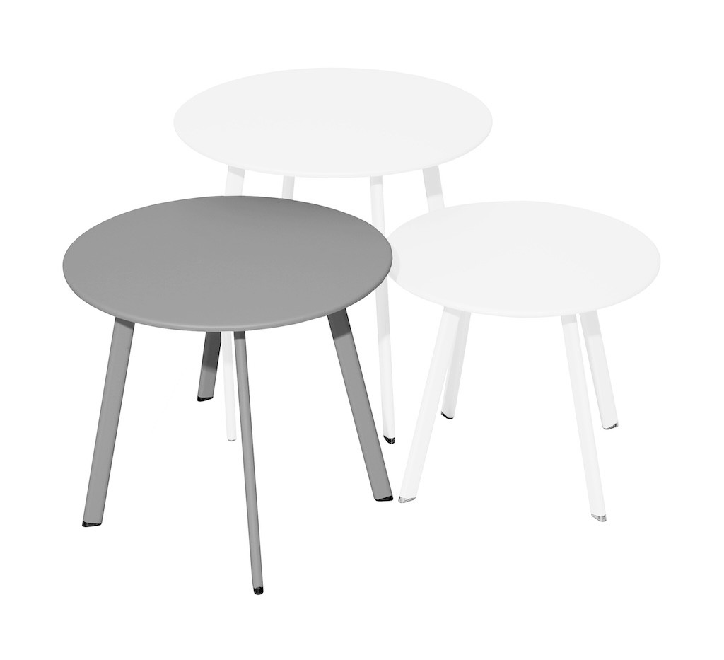 Table basse - MASSAÏ - Acier époxy - Ø45 cm - Gris