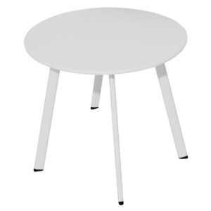 Table basse - MASSAÏ - Acier époxy - Ø60 cm - Blanc
