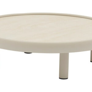 Table basse ronde NUAGE - Ø80 cm - Aluminium époxy et céramique - Crème
