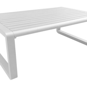 Table basse - TONIO - Aluminium époxy - Lattes - Blanc - 120x80