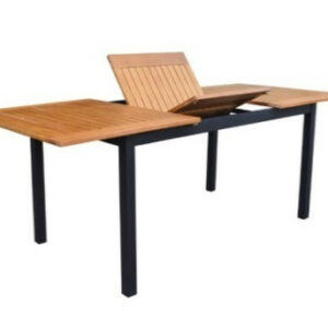 Table de jardin Balito en aluminium/acacia FSC - 160/220 x 90 cm - graphite