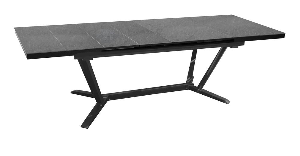 Table de jardin extensible Vita à 8 lames en aluminium/HPL - 180/240 x 100 cm - graphite/ardoise