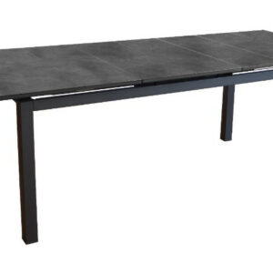 Table de jardin Hivaoa en aluminium/HPL - 180/240 x 90 cm - lames 8 mm - graphite