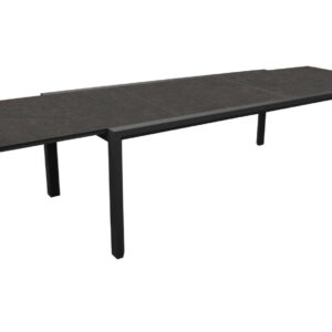 Table de jardin Sinnes en aluminium/fundermax - graphite/black jack - 200/300 x 104 cm