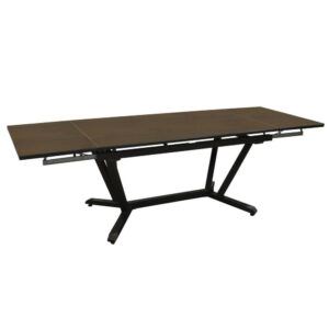 Table de jardin Vita en Aluminium 180/230/280 x100 cm - plateau Kedra - graphite/oxyde