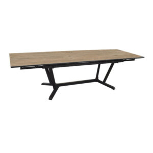 Table de jardin Vita graphite/lenk en Aluminium 180/230/280 x100 cm - plateau Kedra