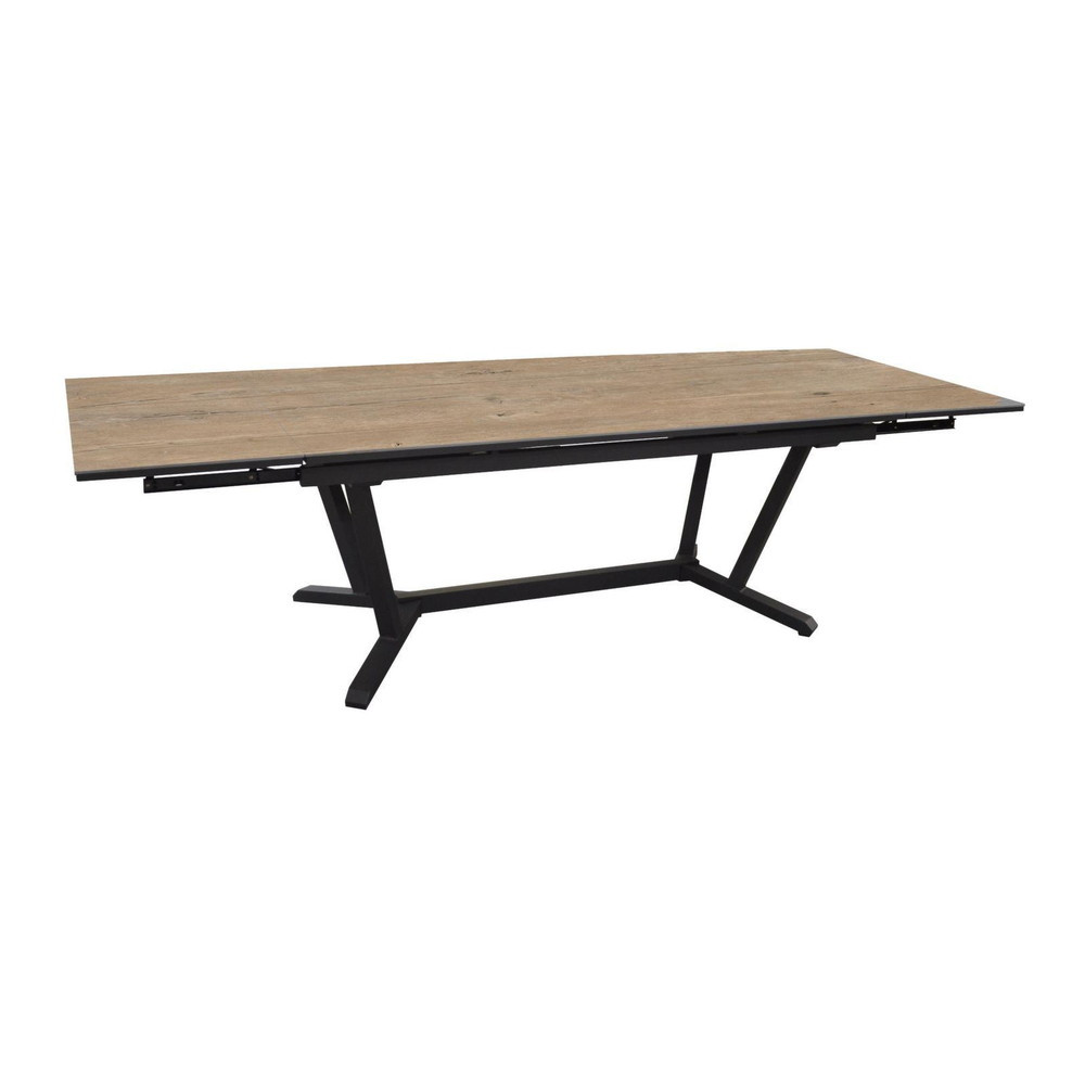 Table de jardin Vita graphite/lenk en Aluminium 180/230/280 x100 cm - plateau Kedra