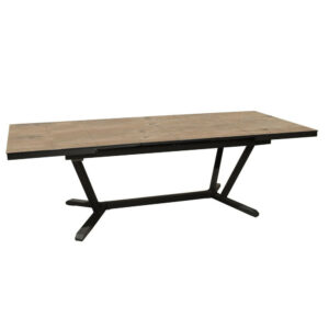 Table de jardin Vita graphite/lenk en Aluminium 180/240x100 cm - plateau à lames Kedra