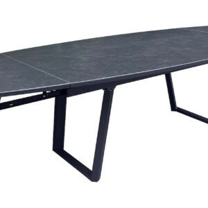 Table de repas extensible en aluminium et céramique - MANTA 180/230/280 x 110 - Allonges en bout - Coloris graphite