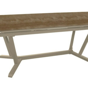 Table de repas extensible en aluminium et HPL - VITA 180/230/280 x 100 - Allonges en bout - Coloris crème et minéral