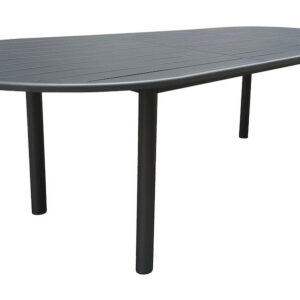 Table extensible - GENES - Aluminium époxy graphite - Plateau à lattes - 200/260 x 100 cm