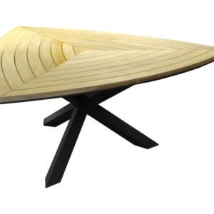 Table fixe - FERRONE - Aluminium graphite - Teck FSC 100% - 170 cm