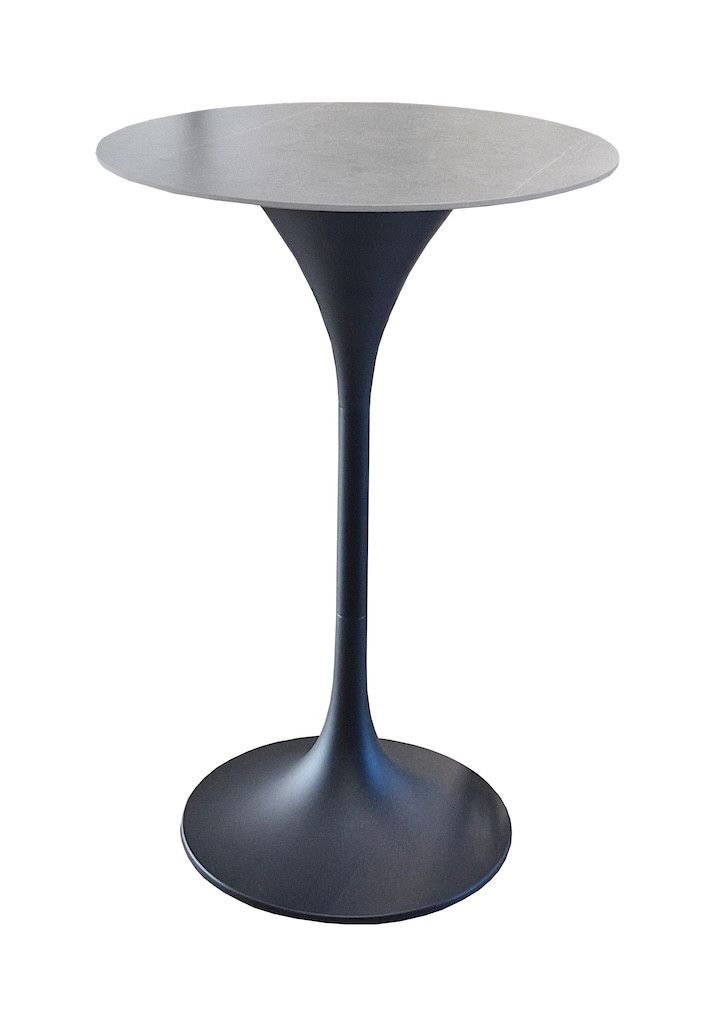Table haute - MUSE - Ø70 x H104 cm - Graphite - Aluminium époxy / Céramique