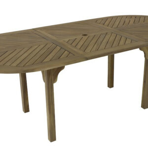Table ovale extensible - DURBAN - Acacia FSC 100% - Allonge papillon - 160/220 x 100 cm