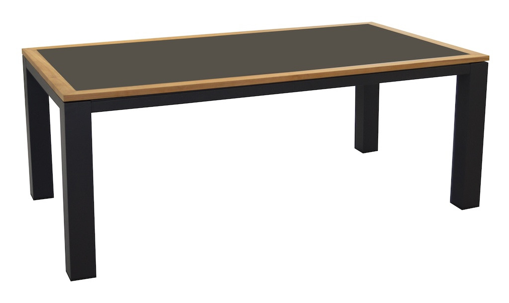 Table TORINO TECK céramique 192 x 102 cm - Graphite Black Boréal