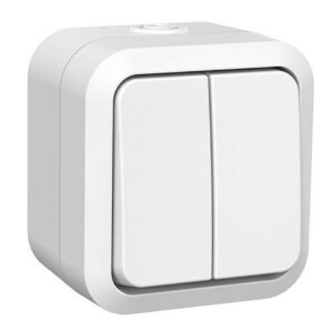 Double va-et-vient étanche blanc - commande 2 circuits 250 V