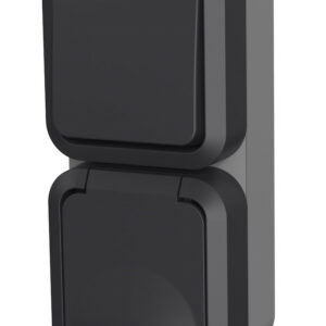 Double Va et vient + Prise verticale extérieur  IP55 - Aquapro
