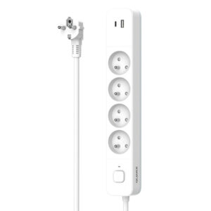 Multiprise 4P 2P+T16A + 1 USB-A +1USB-C, câble 3G1.5mm2, 1,5 mètre