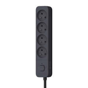 Multiprise 4P 2P+T16A + 3 USB-A, câble 3G1,5mm2, 1,5 mètre, Noir/Gris