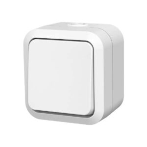 Poussoir étanche blanc IP55 - connexion automatique 250 V