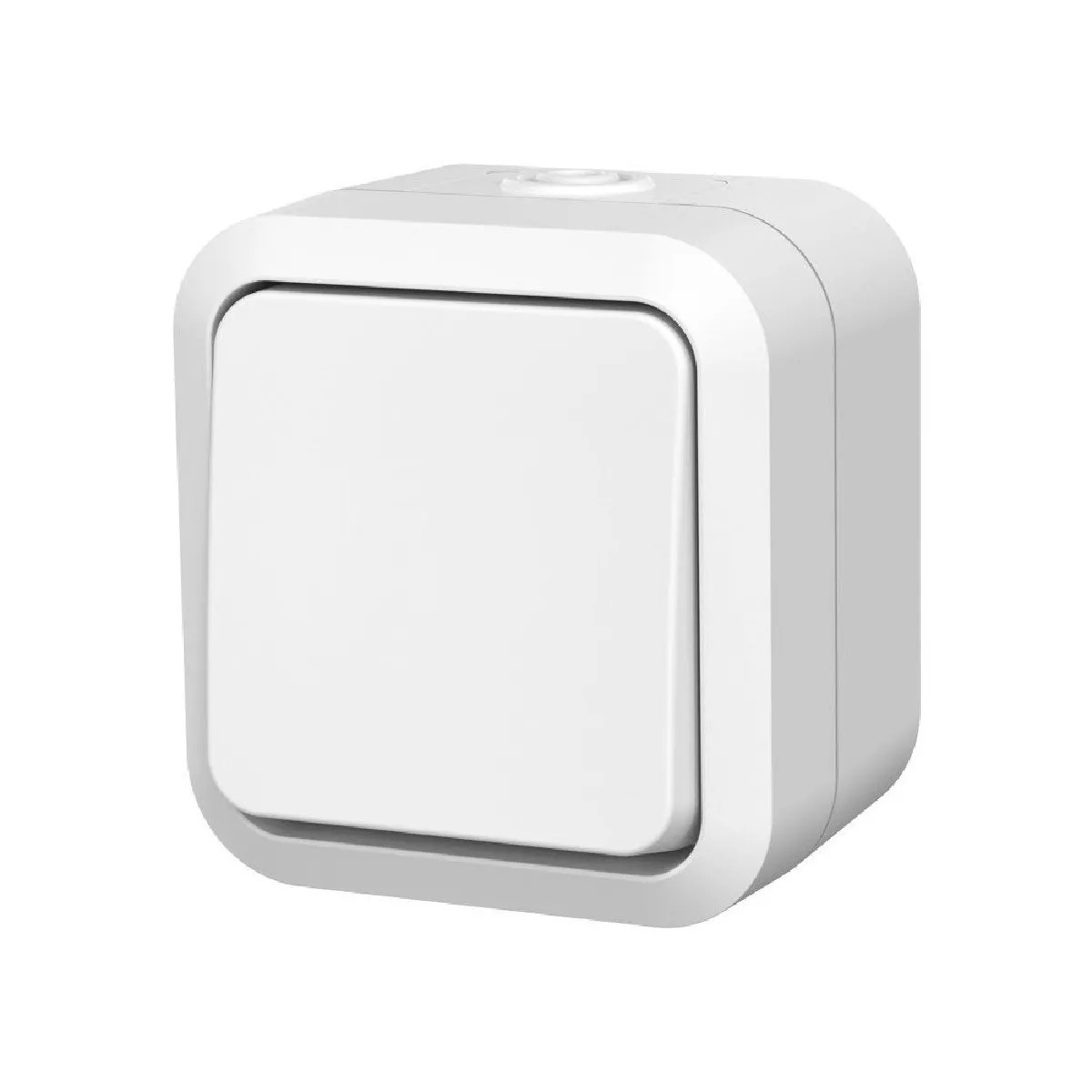 Poussoir étanche blanc IP55 - connexion automatique 250 V