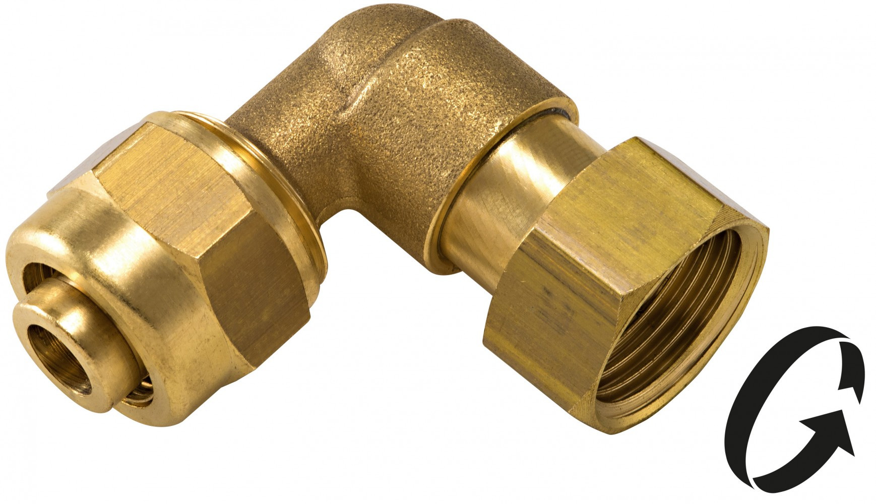 Raccord coudé 90° à compression laiton F 15 x 21 pour tube en per