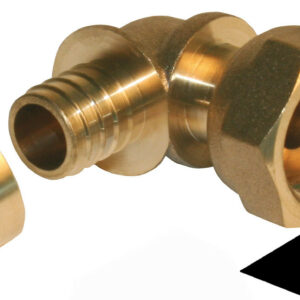 Raccord coudé 90° à glissement laiton F 15 x 21 pour tube en per