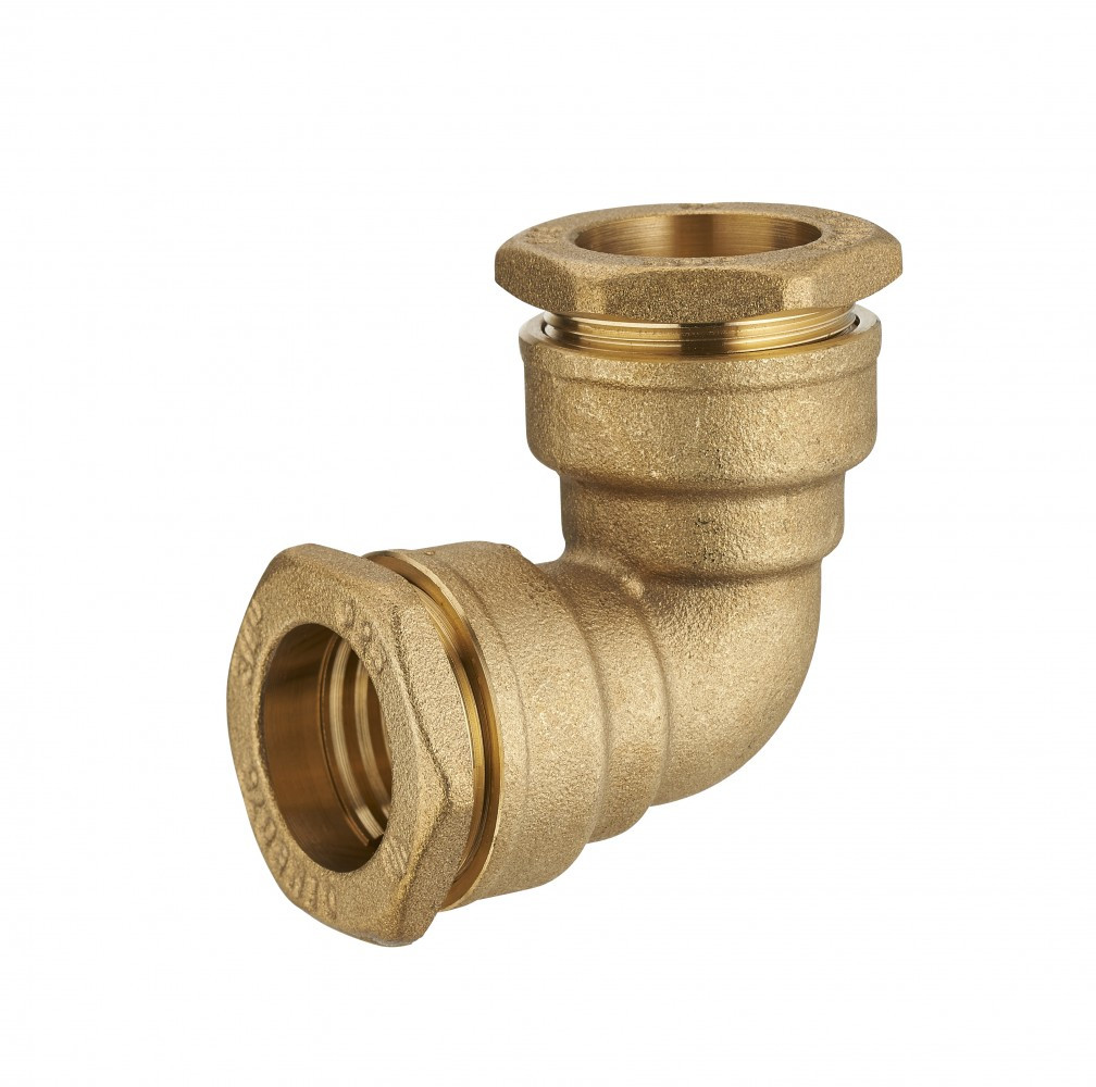 Raccord coude à compression laiton D.20 pour tube en polyéthylène