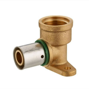 Raccord coudé applique à sertir laiton F 15 x 21 pour tube en per