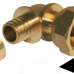 Raccord coudé avec écrou libre à glissement laiton F 15 x 21 pour tube en per