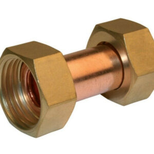 Raccord droit 2 écrous prisonniers à visser F26x34 - 20x27 pour tube cuivre