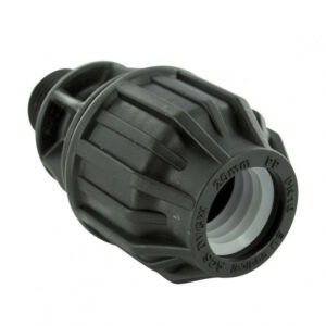 Raccord droit à compression plastique M 20 x 27 pour tube en polyéthylène