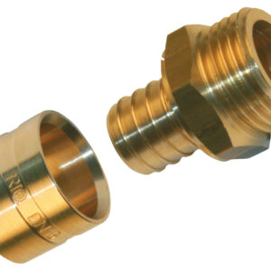 Raccord droit à glissement laiton M 15 x 21 pour tube en per