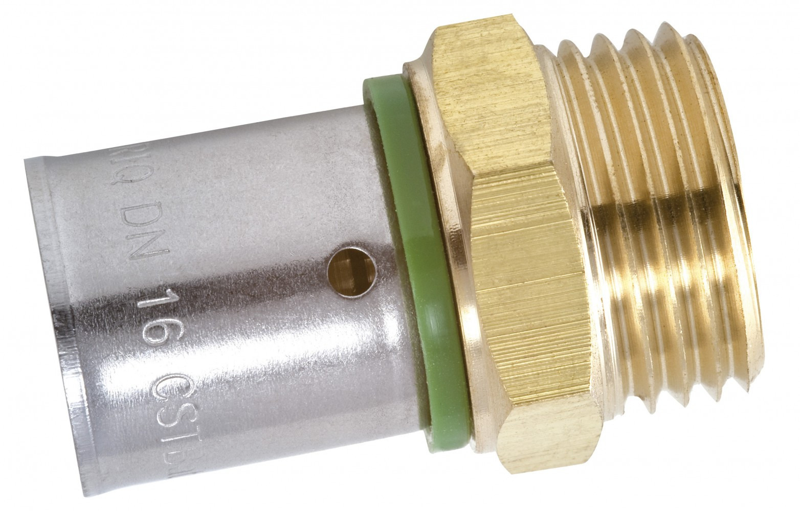Raccord droit à sertir laiton M 20 x 27 pour tube en per