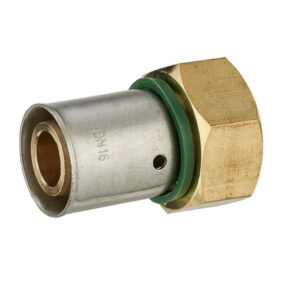 Raccord droit avec écrou libre à sertir laiton F 12 x 17 pour tube en per