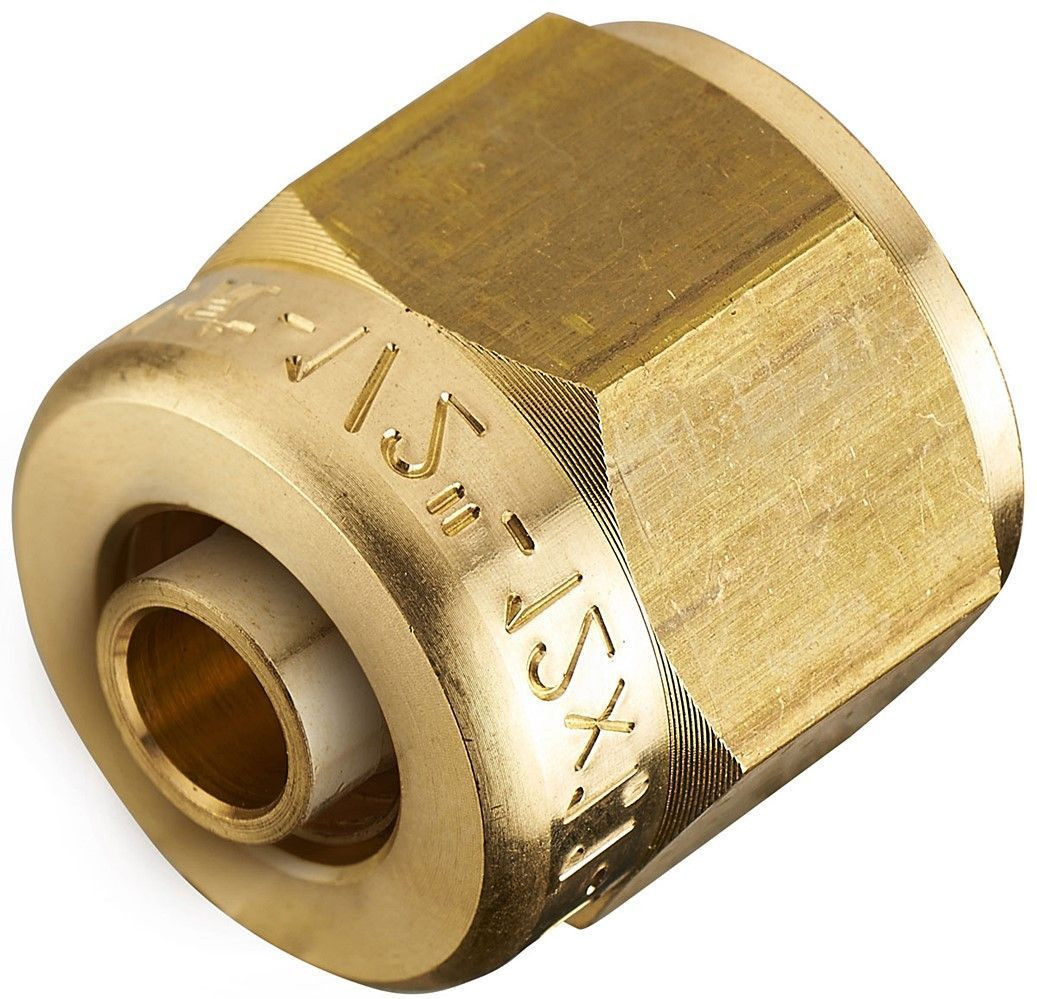 Raccord PER droit avec écrou libre à compression laiton F 15 x 21 pour tube
