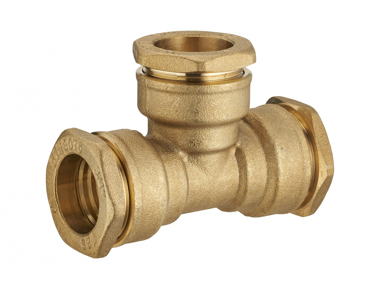 Raccord TE à compression laiton D.20 pour tube en polyéthylène