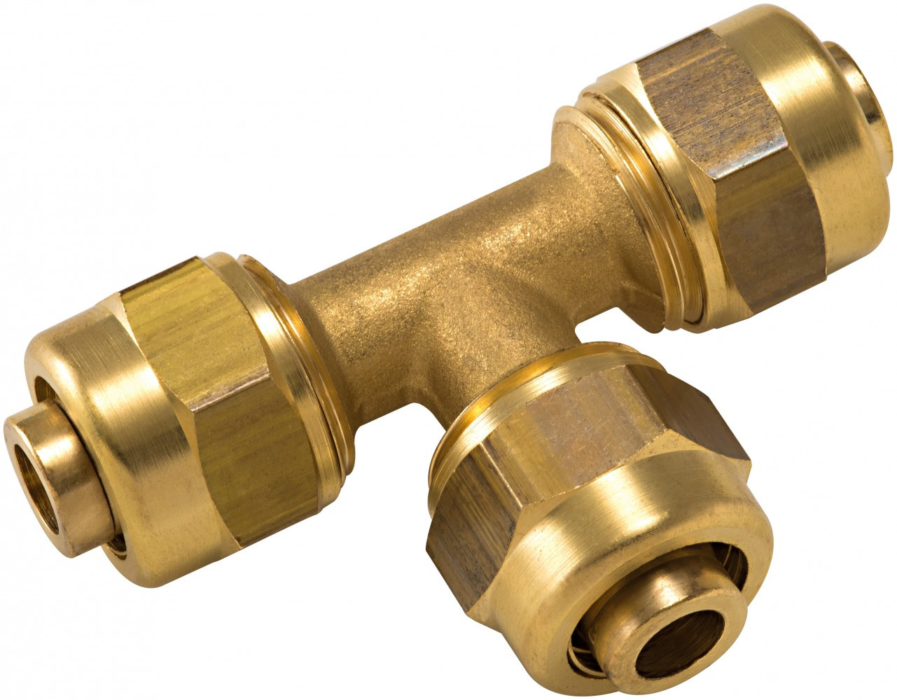 Raccord Té égal à compression laiton D.16 pour tube en per