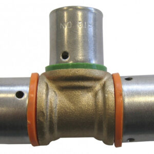 Raccord Té inégal à sertir laiton D.20 pour tube en per