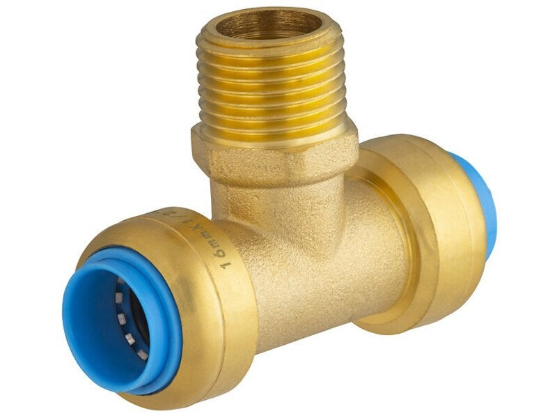 Te automatique laiton M 15 x 21 pour tube en cuivre / pour tube en per