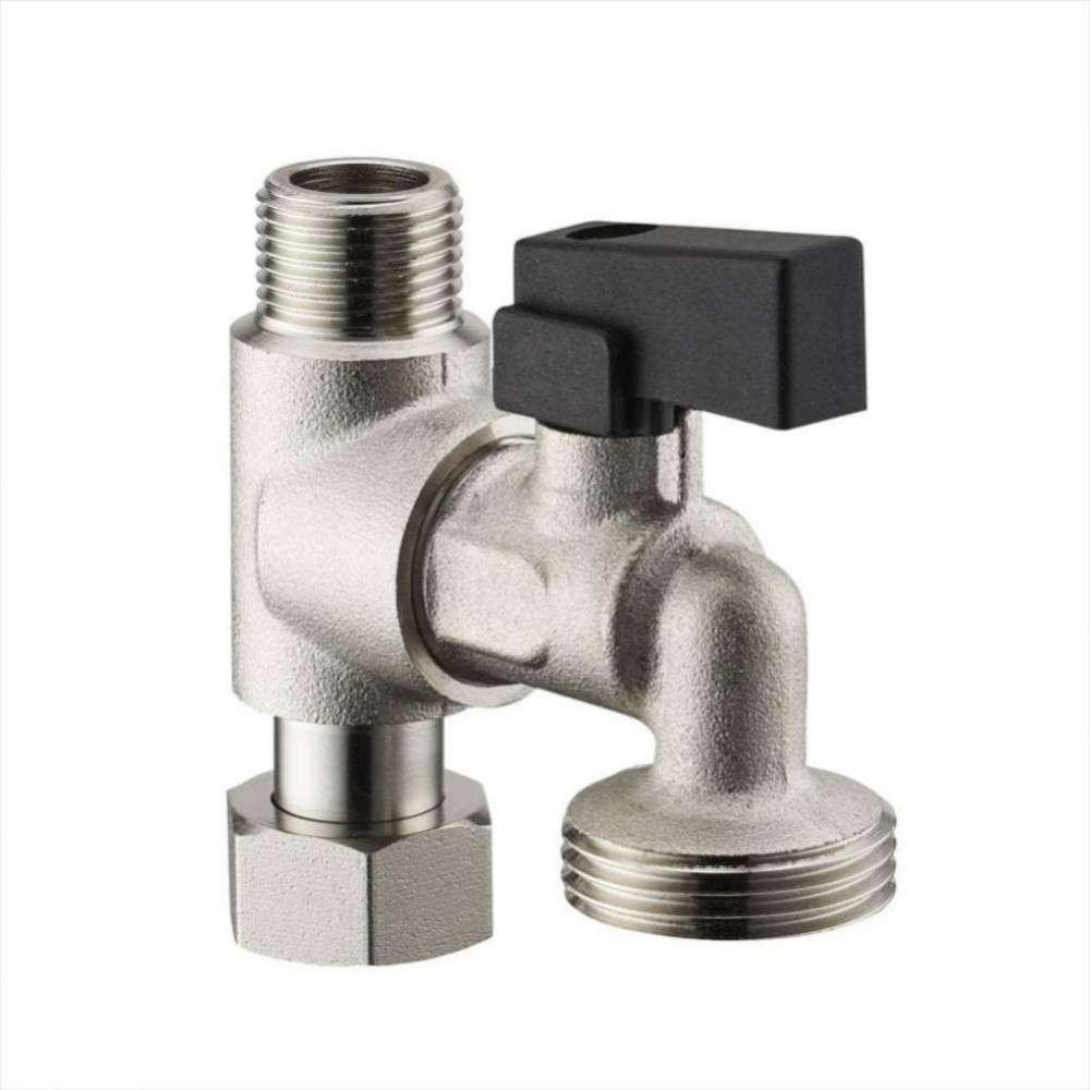 Té de repiquage avec robinet de machine laver 1/4 de tour, mâle/femelle 12x17mm