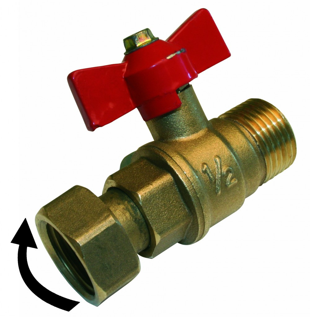 Vanne à écrou libre à visser laiton F 15 x 21 pour tube en per