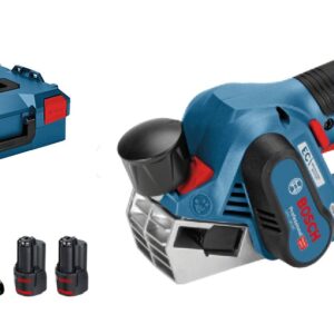 Rabots 12 V GHO 12V-20 + 2 batteries 3 Ah + chargeur + coffret L-BOXX BOSCH 06015A7001