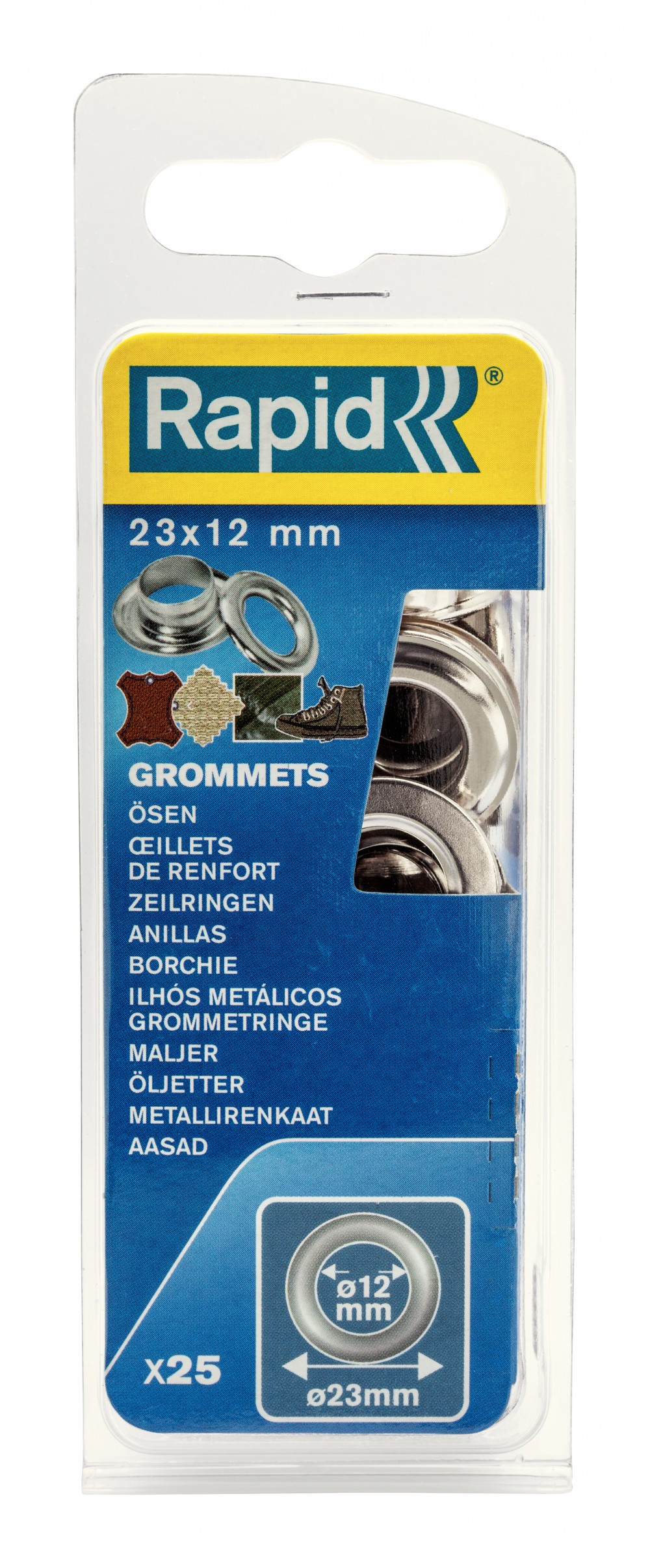 Lot de 25 oeillets acier Diam.12 RAPID