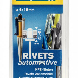 Lot de 32 rivets aluminium Diam.4 x H.16 mm RAPID