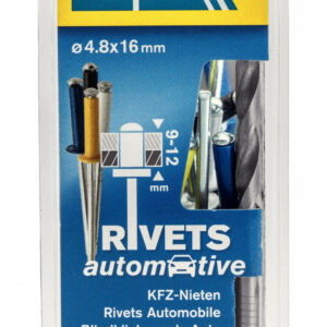 Lot de 32 rivets aluminium Diam.4.8 x H.16 mm avec forêt