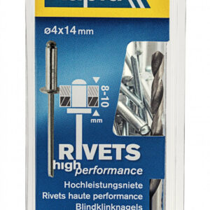 Lot de 50 rivets aluminium Diam.4 x H.14 mm RAPID