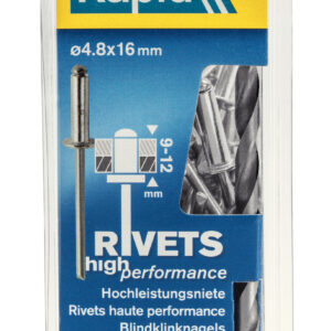Lot de 50 rivets aluminium Diam.4.8 x H.16 mm RAPID