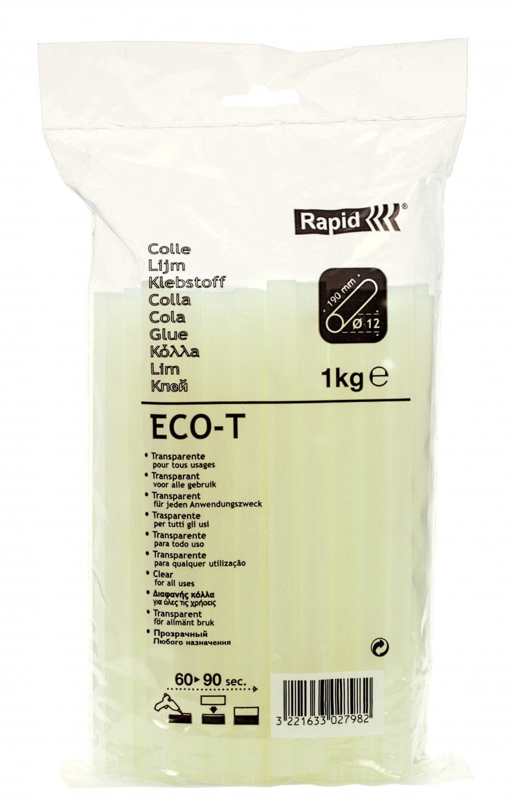 Sac de colle 1kg universelle, transparente RAPID Pro-t