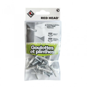 kit chevilles à expansion goulotte et plinthe RED HEAD, Diam.5 x L.25 mm
